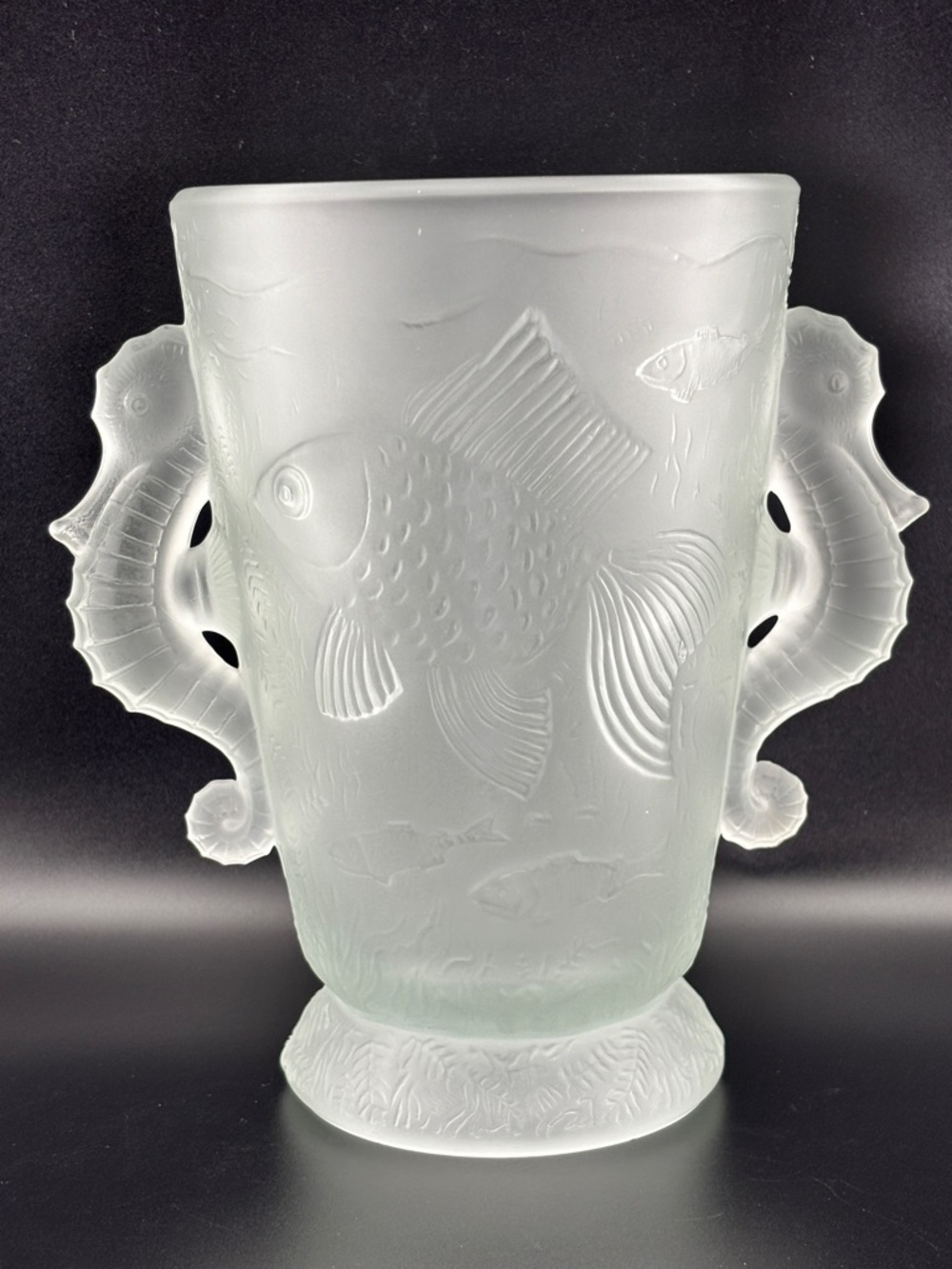 Vintage Barolac Art Deco Czech Frosted Satin Pressed Glass Vase